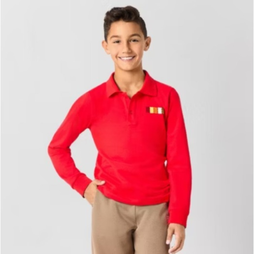Haribo Goldbears Red Long Sleeve Polo Shirt Boys 2T Gummy Bear Embroidered Top - Picture 3 of 3